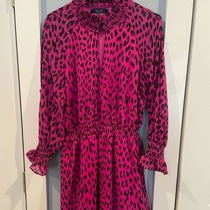 Rachel Roy pink leopard print mini dress